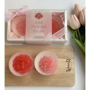 꽃집 생화향 카네이션비누 핑크+코랄, 180g, 2개