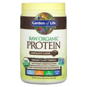 가든오브라이프 Gaden of Life 무가공 식물성단백질 초콜릿맛 660g, 2kg, 1개, One Colo