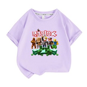 로블록스 반팔티 ROBLOX 라운드 반팔 티셔츠 프린트 남아 초등 유치원 상의 RST-12