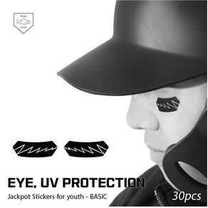 {BMC 스포츠] 강스 스튜디오 EYE. UV PROTECTION 잭팟 아이패치 스티커- 유소년용, 블랙, 1개