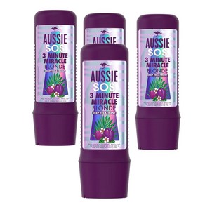 호주 오지 Aussie Blonde Hai Mask SOS 3 미닛 미라클 블론드 딥 트리트먼트, 225ml, 4개