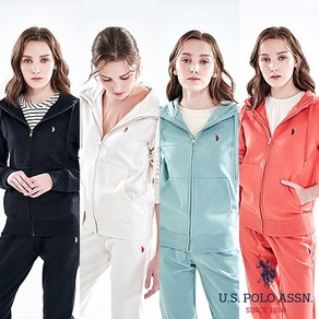 [U.S. POLO ASSN.] USPA 여성 화이트라벨 USA 코튼 집업