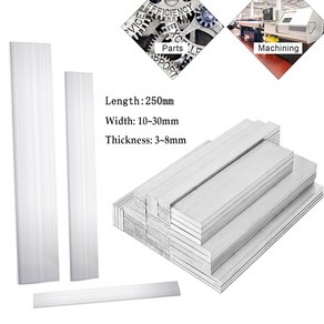 알루미늄 합금 금속 시트 6061 직사각형 플랫 바 플레이트 스트립 CNC 금속 길이 250mm 1, 2) 3x10x250mm