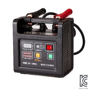 점프스타트 스마트파워 점프스타터 콘댄서형 10초충전 SC-2600A 12V 전용 긴급시동, 1개