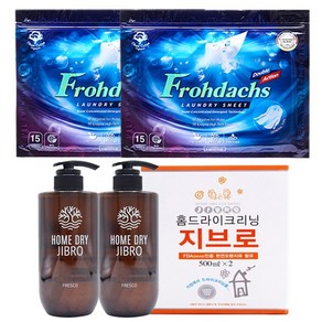 홈드라이크리닝 지브로 500ml 2개 + 30매 프로닥스 시트세제, 1개