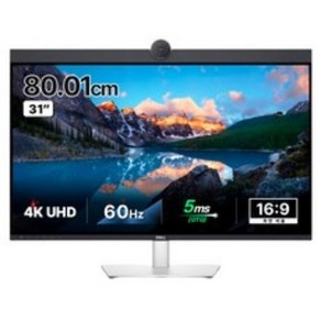 델 4K UHD 울트라샤프 USB C 비디오 컨퍼런싱 웹캠 스피커 모니터, 80cm, U3223QZ