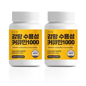 강황 수용성 커큐민 1000 식약청인증 HACCP 건강앤, 60정, 2개