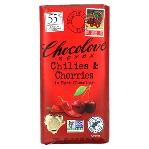 1+1 Chocolove Chilies Cheies in Dak Chocolate 5, 90g, 2개