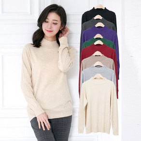 [모슬린] 엄마옷 컬러풀 소프트 반폴라티셔츠 TP910104 중년여성의류/50대/60대/마담/빅사이즈/할머니옷/40대/여성옷