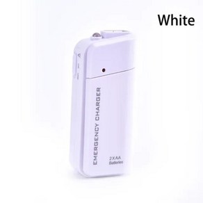 휴대용 USB 비상 2 AA 배터리 익스텐더 충전기 보조베터리 상자 아이폰 휴대 전화 MP3 MP4 화이트 블랙, [01] WHITE