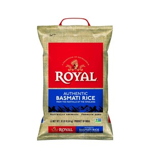 Royal White Basmati Rice 10lb 로얄 화이트 바스마티 라이스 10파운드, 1개, 4.54kg