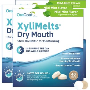 Oracoat Xylimelts Dry Mouth Mild 오라코트 자일리멜츠 드라이 마우스 마일드 민트 향 40정 3팩