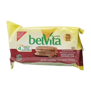 belVita 시나몬 브라운 슈가 브렉퍼스트 비스킷 1개 49.9g1.75온스, 499g