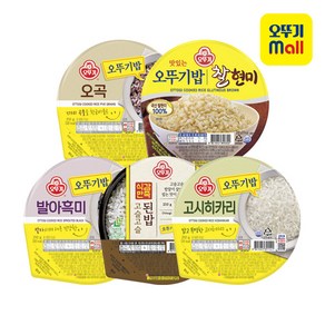 오뚜기밥 고시히카리 3개+오곡 3개+발아흑미 6개+찰현미 6개+고슬고슬된밥 6개, 210g, 24개