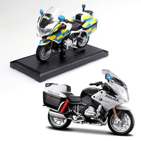 마이스토 1:18 BMW R 1200RT 경찰 오토바이모형 폴리스 바이크 다이캐스트 랜덤발송, 1개