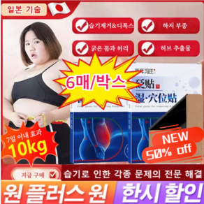 1+1습기제거 혈자리 패치 쑥 습기 제거 다이어트 패치 허브 디톡스 습기제거패치 7일 이내 효과10kg, 6매/박스*1+1[특가!], 6매/박스, 2개