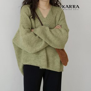 [카라] KARRA 퓨어브이넥루즈니트_A5S0008