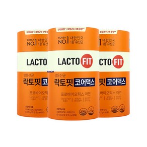 LACTO-FIT 락토핏 코어맥스 대한민국 NO.1 유산균 LACTO-5X 포뮬러 9속 유산균, 3세트, 60회분