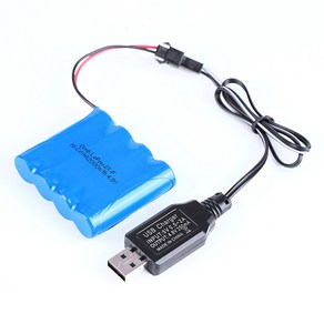 RC카 충전배터리 Ni-CD 2000mah 4.8V+USB충전케이블