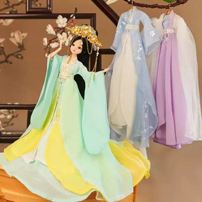 고전풍 구체관절인형30cm 풀세트 의상포함 사람인형, 1개, 사진속 인형+하늘색과 보라 드레스, 30cm