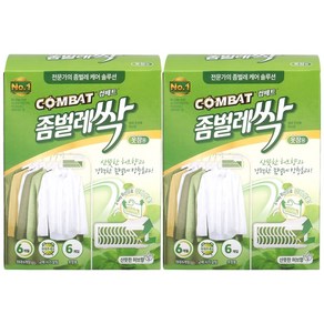 컴배트 좀벌레싹 옷장용 허브향 방충제 6p, 18g, 2개