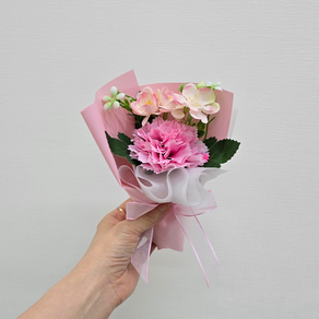벚꽃상점 카네이션 조화 꽃다발 어버이날 성묘, 1개, 슈가핑크