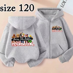 100-160 Roblox 로블록스 후드 집업 지퍼 맨투맨 캐주얼 겨울 가을