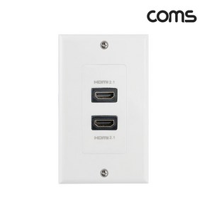 [TB753] Coms HDMI 월 플레이트 v2.1 2포트 벽면 벽부 판넬 매립 설치 Wall Plate, 1개, 상세페이지 참조