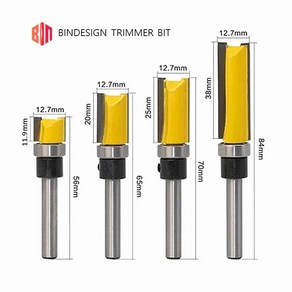 BINDESIGN 트리머 비트 6mm생크 2날