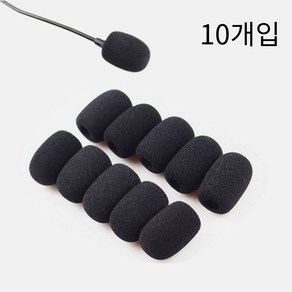 헤드셋 핀 마이크 스펀지 커버 블랙 30x22mm, 10개