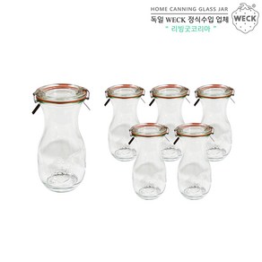 WECK 쥬스형 290ml(No.763) 고무링&클립 6개 세트