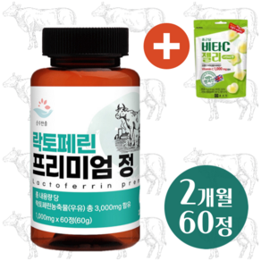 건강 공식락토페린 프리미엄 정 식약처 HACCP 인증 1000mg 사은품 증정, 60정, 1개