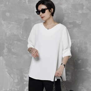 M582 브이넥 A라인 블라우스[낱장세일]