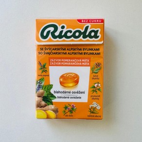 리콜라 허브캔디 무설탕 Ricola 진저 오렌지 40g