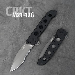 CRKT M16-10KS EDC 톱니 검은색 나이프 탄토 엣지 접이식 장, 105mm, 1개, 60  이상