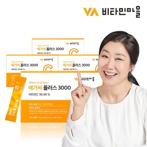 [비타민마을] (360포/12개월분) 메가씨 플러스 3000 고함량 비타민C 분말 스틱 4박스, 300g, 4개