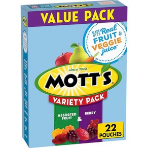 Mott's 과일 맛 간식 다양한 밸류 팩 글루텐 프리 22개입 199616, Mott's 과일 맛 간식, 다양한 밸류 팩, 글루텐, 1개