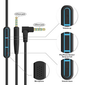 국내배송 보스 헤드폰 케이블 QC25 QC35 OE OE2 AE2 사운드링크 사운드트루 온이어 케이블 선 커스텀 줄 단선 헤드폰 교체 교체용 호환