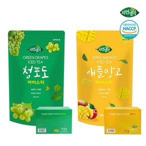 자연생각 아이스티 애플망고 10P +청포도 10P (20팩), 1세트, 190ml