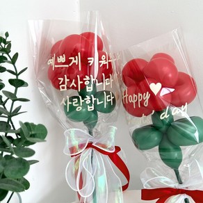 파티아일랜드 카네이션 꽃송이 DIY 세트 요술 풍선 꽃풍선 레터링풍선 스승의날 어버이날, 6)필기체_영문, 1개