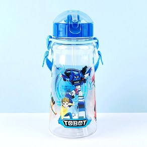 또봇 프리미엄 어깨끈 빨대물통 450ml 유아동물통 어린이집물통, 1개