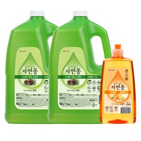 [KT알파쇼핑]자연퐁 주방세제 3L x 2개 (향2종 중 택1) + 490ml 증정