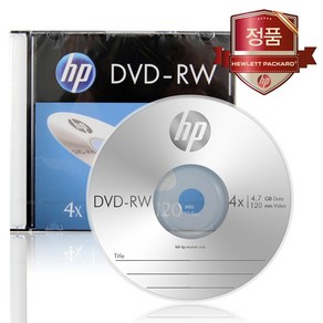 [HP] DVD-RW 4배속 4.7GB [경질슬림/1P-10매], 단품, 1개