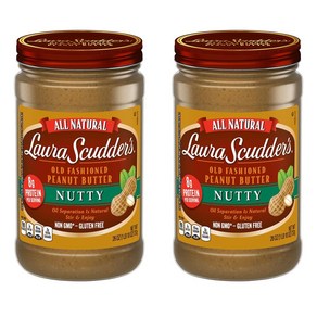 로라스쿠더스 내추럴 너티 피넛버터 Laua Scudde's Natual Nutty Peanut Butte, 2개, 737g