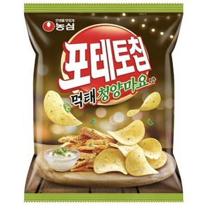 대세 과자 먹태깡 청양마요맛을 입힌 근본 과자 포테토칩 농심 포테토칩 먹태청양마요맛 (사탕증정), 105g, 1개