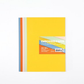 PapePhant 두꺼운 질감(물결 무늬) 있는 5컬러 색지(Thick 5 COLOR Textued PAPER), 180g A4 50매