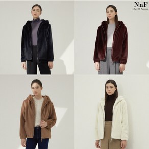 [Now n Foeve] NnF 여성 23FW Faux 퍼 후드 점퍼 1종