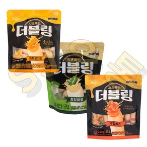 진주햄 천하장사 치즈폭탄 더블링 소시지 3종세트 (콰트로 청양마요 뿌링) 1봉당 250g 3봉 1세트