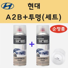 현대 A2B 어비스블랙펄 스프레이 페인트 + 투명스프레이 200ml, 1개