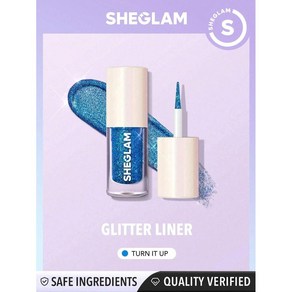 쉬글램 sheglam 리퀴드 블루 아이섀도우 파티 글리터 턴 잇 업 젤 블루 하이 샤인, 1개